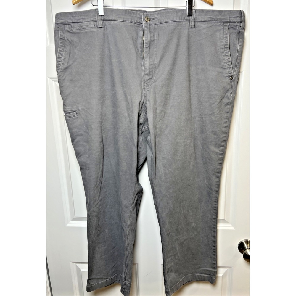 Duluth Flex Ballroom Work Pants Men's 46x30 Gray Relaxed Fit 75287B Comf-Stretch